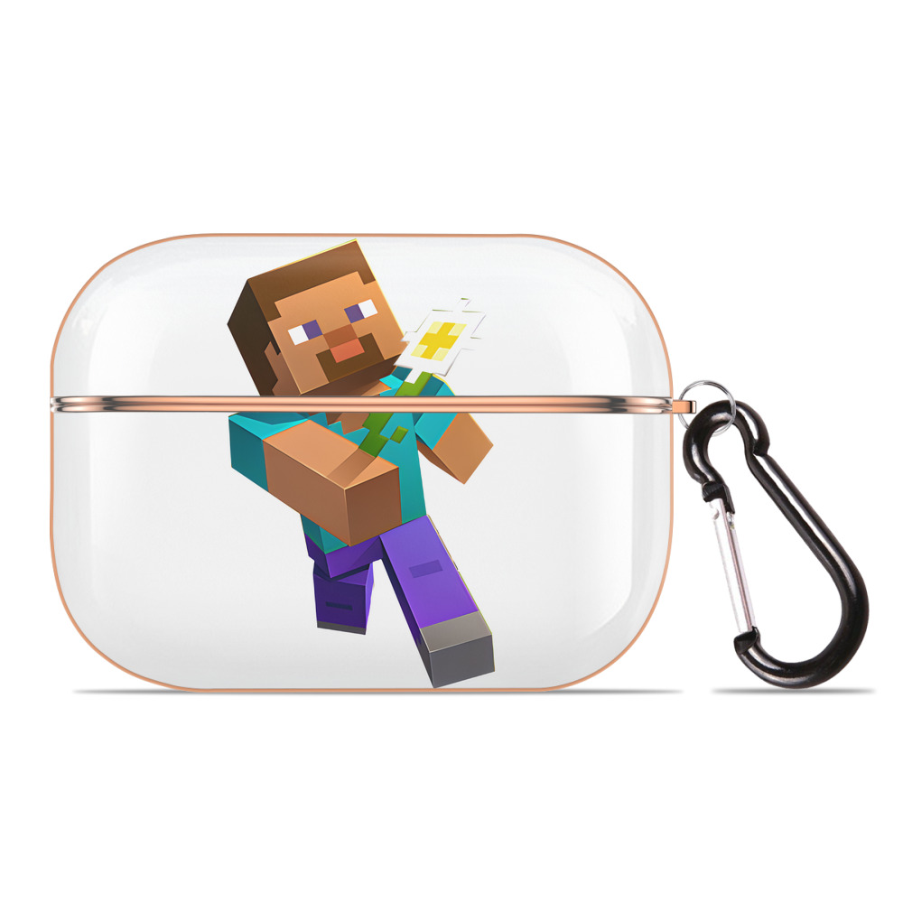 （画像用） マインクラフト ブロックの世界 Minecraft MC Block world 【AirPods Pro用】ハードシェル保護ケース｜耐衝撃・防指紋・カラビナ付き商品仕様