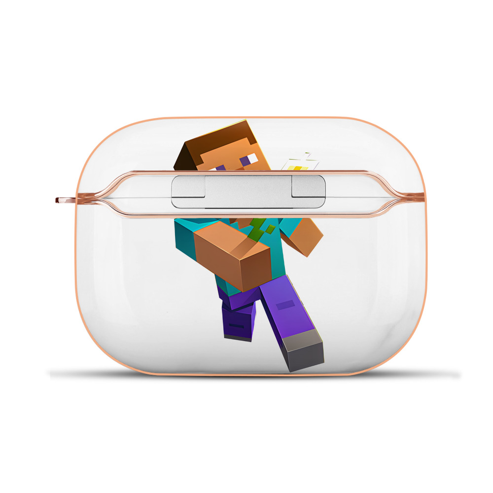 （画像用） マインクラフト ブロックの世界 Minecraft MC Block world 【AirPods Pro用】ハードシェル保護ケース｜耐衝撃・防指紋・カラビナ付き商品仕様