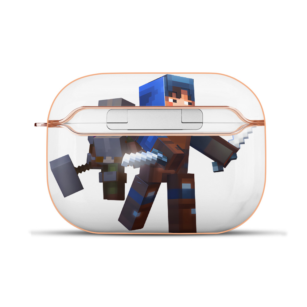 （画像用） マインクラフト ブロックの世界 Minecraft MC Block world 【AirPods Pro用】ハードシェル保護ケース｜耐衝撃・防指紋・カラビナ付き商品仕様