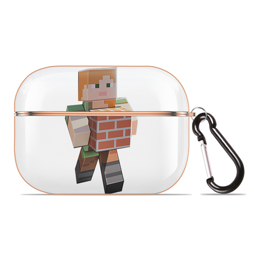 （画像用） マインクラフト ブロックの世界 Minecraft MC Block world 【AirPods Pro用】ハードシェル保護ケース｜耐衝撃・防指紋・カラビナ付き商品仕様