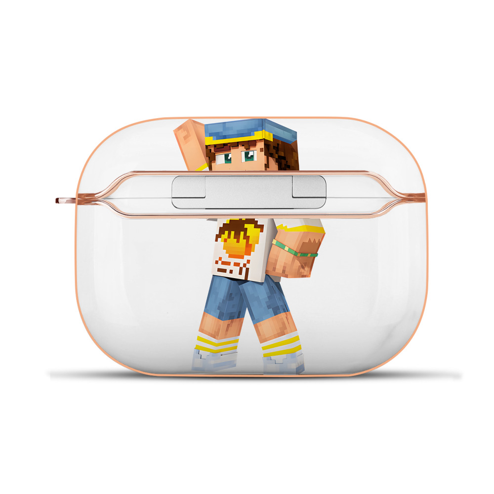 （画像用） マインクラフト ブロックの世界 Minecraft MC Block world 【AirPods Pro用】ハードシェル保護ケース｜耐衝撃・防指紋・カラビナ付き商品仕様