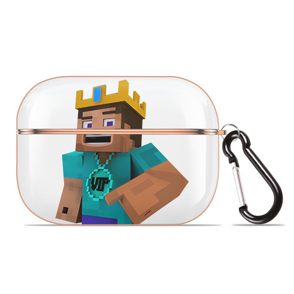 （画像用） マインクラフト ブロックの世界 Minecraft MC Block world 【AirPods Pro用】ハードシェル保護ケース｜耐衝撃・防指紋・カラビナ付き商品仕様