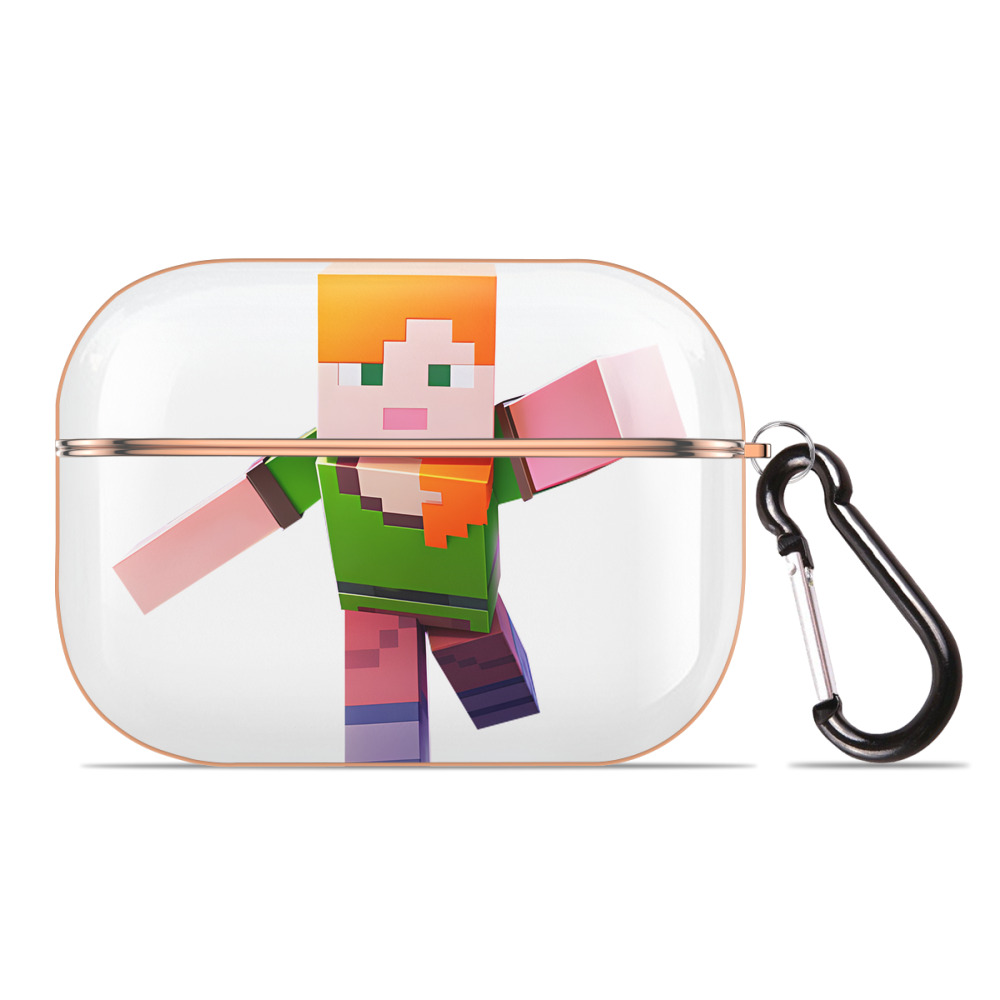 （画像用） マインクラフト ブロックの世界 Minecraft MC Block world 【AirPods Pro用】ハードシェル保護ケース｜耐衝撃・防指紋・カラビナ付き商品仕様