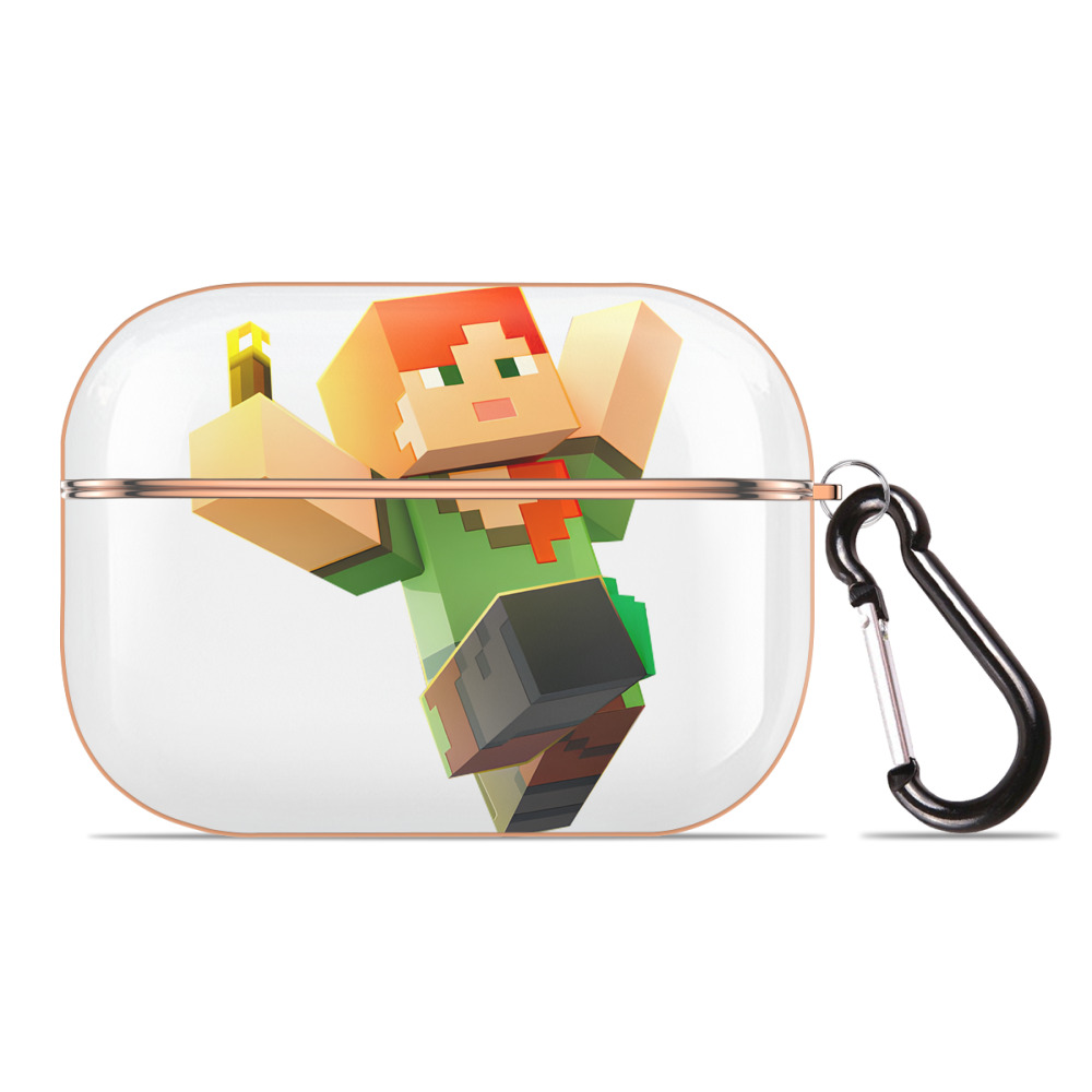 （画像用） マインクラフト ブロックの世界 Minecraft MC Block world 【AirPods Pro用】ハードシェル保護ケース｜耐衝撃・防指紋・カラビナ付き商品仕様