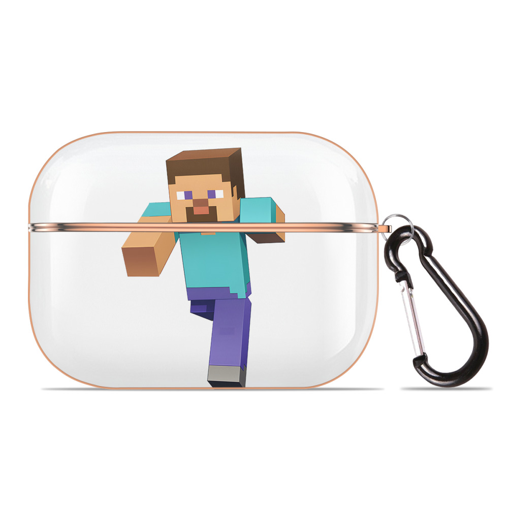 （画像用） マインクラフト ブロックの世界 Minecraft MC Block world 【AirPods Pro用】ハードシェル保護ケース｜耐衝撃・防指紋・カラビナ付き商品仕様