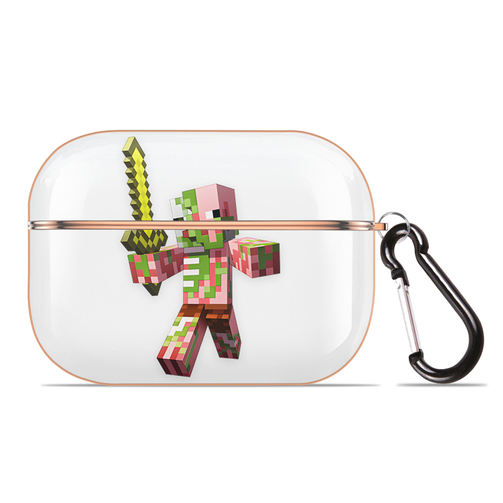 （画像用） マインクラフト ブロックの世界 Minecraft MC Block world 【AirPods Pro用】ハードシェル保護ケース｜耐衝撃・防指紋・カラビナ付き商品仕様