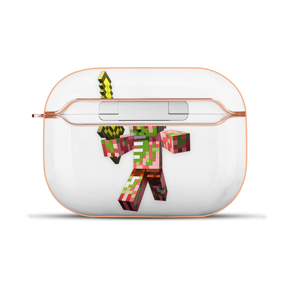 （画像用） マインクラフト ブロックの世界 Minecraft MC Block world 【AirPods Pro用】ハードシェル保護ケース｜耐衝撃・防指紋・カラビナ付き商品仕様