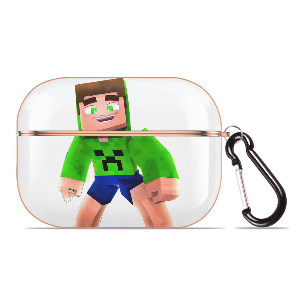 （画像用） マインクラフト ブロックの世界 Minecraft MC Block world 【AirPods Pro用】ハードシェル保護ケース｜耐衝撃・防指紋・カラビナ付き商品仕様