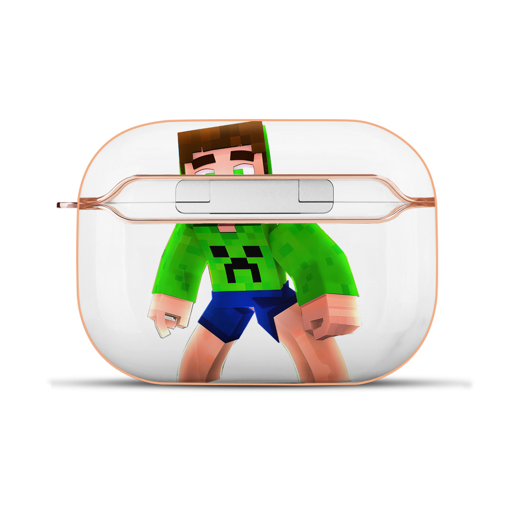 （画像用） マインクラフト ブロックの世界 Minecraft MC Block world 【AirPods Pro用】ハードシェル保護ケース｜耐衝撃・防指紋・カラビナ付き商品仕様