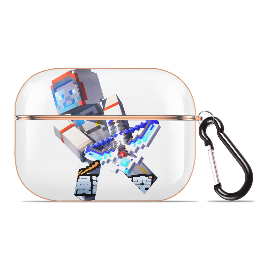 （画像用） マインクラフト ブロックの世界 Minecraft MC Block world 【AirPods Pro用】ハードシェル保護ケース｜耐衝撃・防指紋・カラビナ付き商品仕様