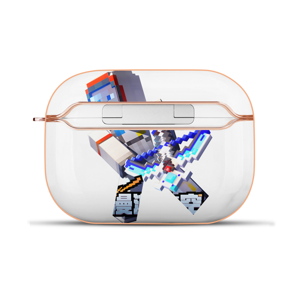 （画像用） マインクラフト ブロックの世界 Minecraft MC Block world 【AirPods Pro用】ハードシェル保護ケース｜耐衝撃・防指紋・カラビナ付き商品仕様