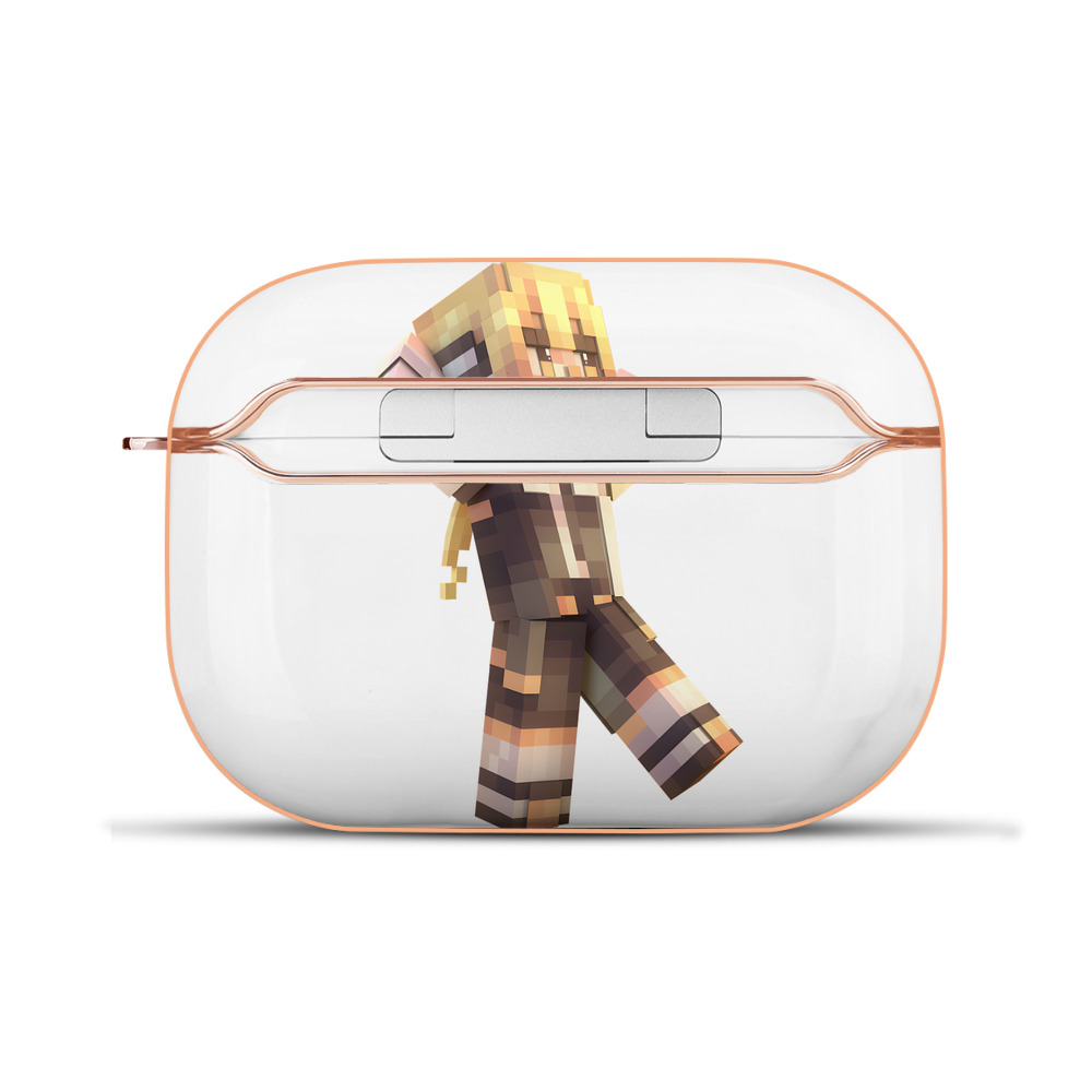 （画像用） マインクラフト ブロックの世界 Minecraft MC Block world 【AirPods Pro用】ハードシェル保護ケース｜耐衝撃・防指紋・カラビナ付き商品仕様