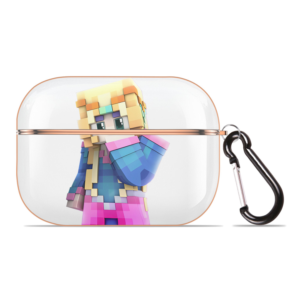（画像用） マインクラフト ブロックの世界 Minecraft MC Block world 【AirPods Pro用】ハードシェル保護ケース｜耐衝撃・防指紋・カラビナ付き商品仕様