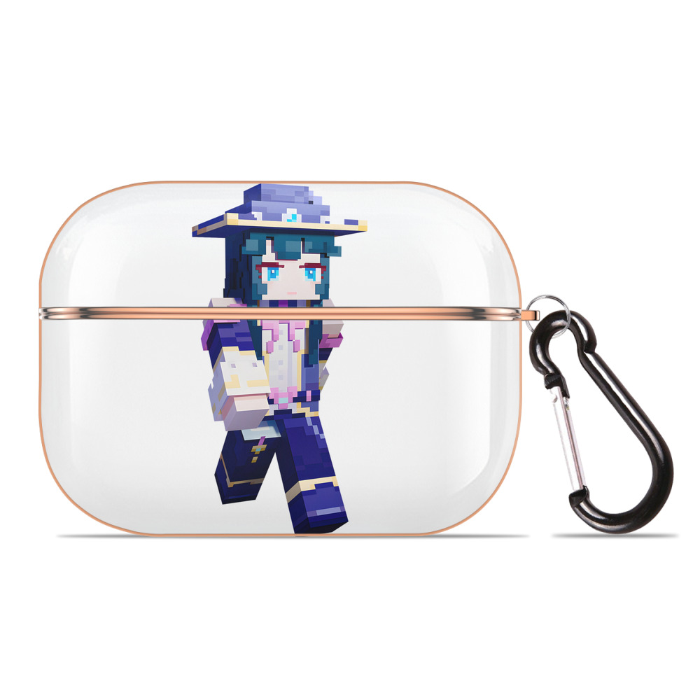 （画像用） マインクラフト ブロックの世界 Minecraft MC Block world 【AirPods Pro用】ハードシェル保護ケース｜耐衝撃・防指紋・カラビナ付き商品仕様