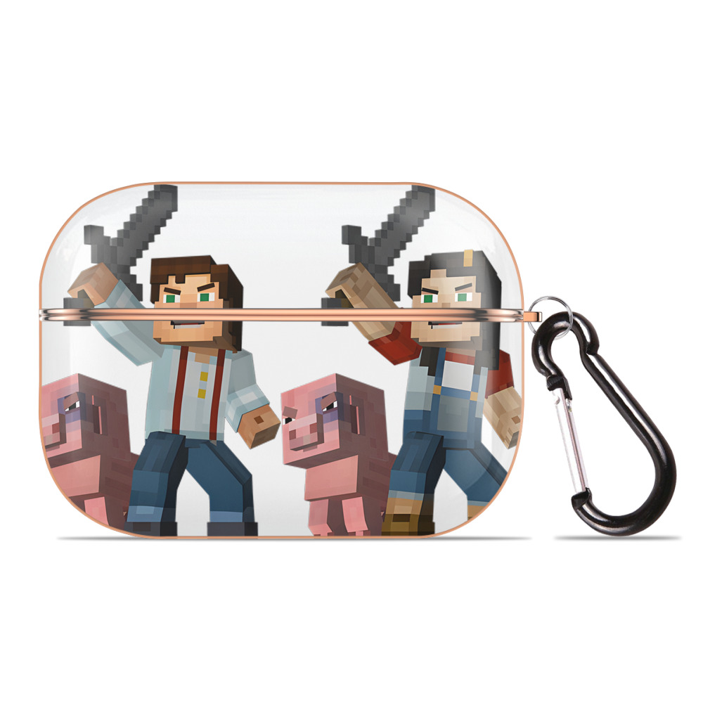 （画像用） マインクラフト ブロックの世界 Minecraft MC Block world 【AirPods Pro用】ハードシェル保護ケース｜耐衝撃・防指紋・カラビナ付き商品仕様