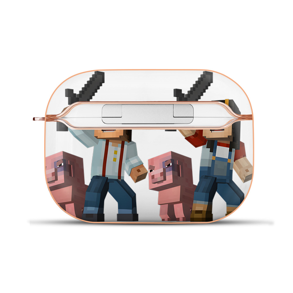（画像用） マインクラフト ブロックの世界 Minecraft MC Block world 【AirPods Pro用】ハードシェル保護ケース｜耐衝撃・防指紋・カラビナ付き商品仕様