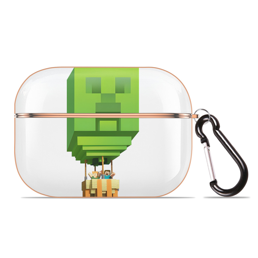 （画像用） マインクラフト ブロックの世界 Minecraft MC Block world 【AirPods Pro用】ハードシェル保護ケース｜耐衝撃・防指紋・カラビナ付き商品仕様
