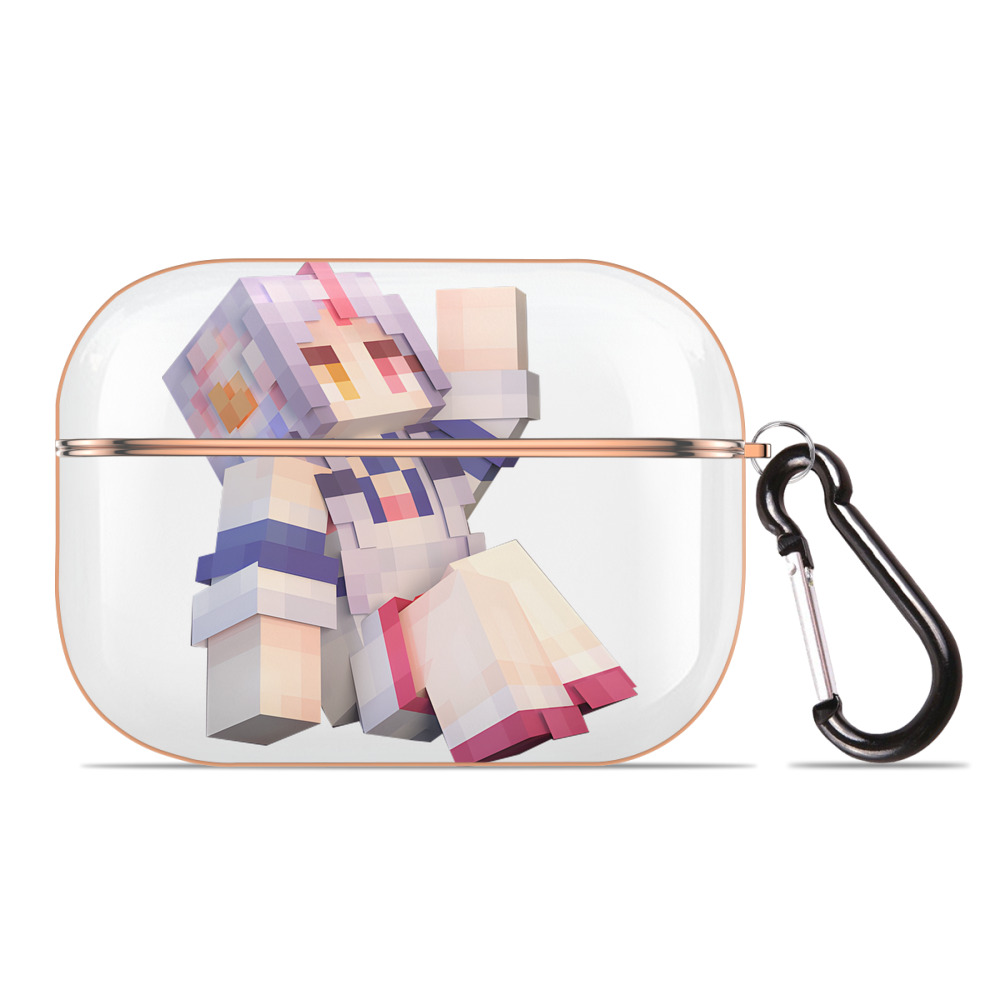 （画像用） マインクラフト ブロックの世界 Minecraft MC Block world 【AirPods Pro用】ハードシェル保護ケース｜耐衝撃・防指紋・カラビナ付き商品仕様