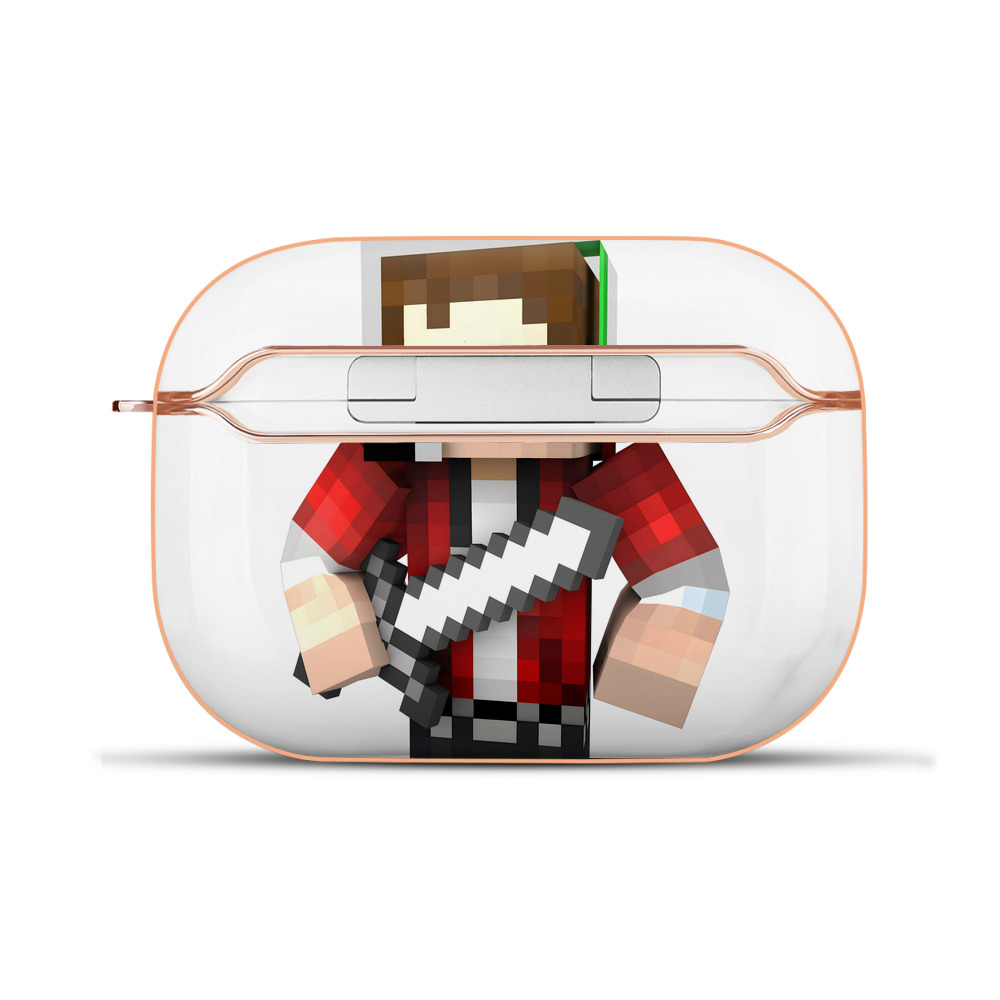 （画像用） マインクラフト ブロックの世界 Minecraft MC Block world 【AirPods Pro用】ハードシェル保護ケース｜耐衝撃・防指紋・カラビナ付き商品仕様