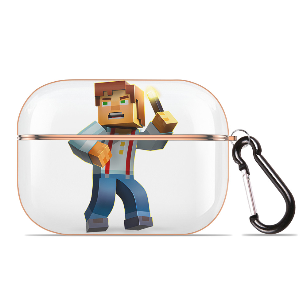 （画像用） マインクラフト ブロックの世界 Minecraft MC Block world 【AirPods Pro用】ハードシェル保護ケース｜耐衝撃・防指紋・カラビナ付き商品仕様