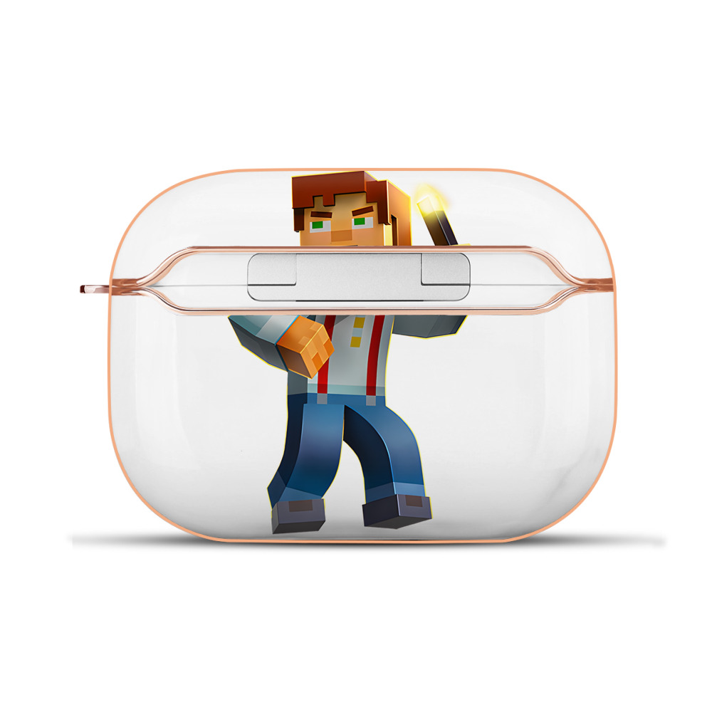 （画像用） マインクラフト ブロックの世界 Minecraft MC Block world 【AirPods Pro用】ハードシェル保護ケース｜耐衝撃・防指紋・カラビナ付き商品仕様
