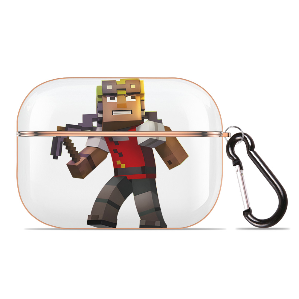 （画像用） マインクラフト ブロックの世界 Minecraft MC Block world 【AirPods Pro用】ハードシェル保護ケース｜耐衝撃・防指紋・カラビナ付き商品仕様
