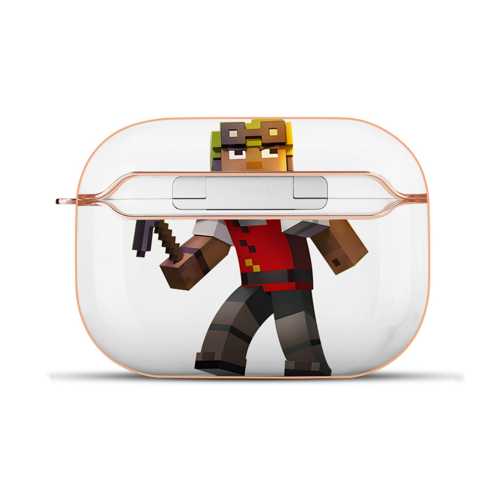 （画像用） マインクラフト ブロックの世界 Minecraft MC Block world 【AirPods Pro用】ハードシェル保護ケース｜耐衝撃・防指紋・カラビナ付き商品仕様
