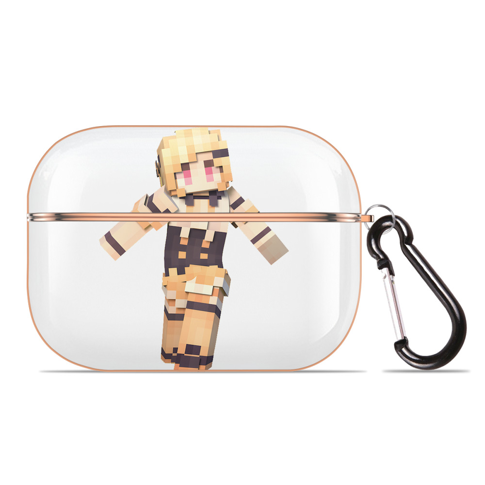 （画像用） マインクラフト ブロックの世界 Minecraft MC Block world 【AirPods Pro用】ハードシェル保護ケース｜耐衝撃・防指紋・カラビナ付き商品仕様