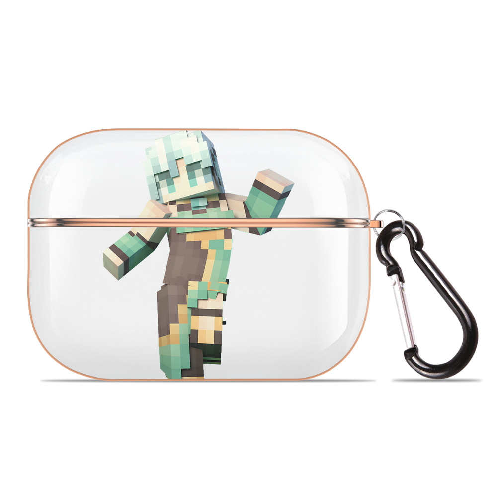 （画像用） マインクラフト ブロックの世界 Minecraft MC Block world 【AirPods Pro用】ハードシェル保護ケース｜耐衝撃・防指紋・カラビナ付き商品仕様