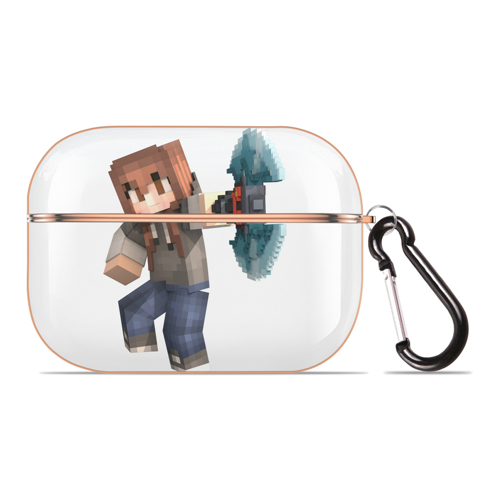 （画像用） マインクラフト ブロックの世界 Minecraft MC Block world 【AirPods Pro用】ハードシェル保護ケース｜耐衝撃・防指紋・カラビナ付き商品仕様