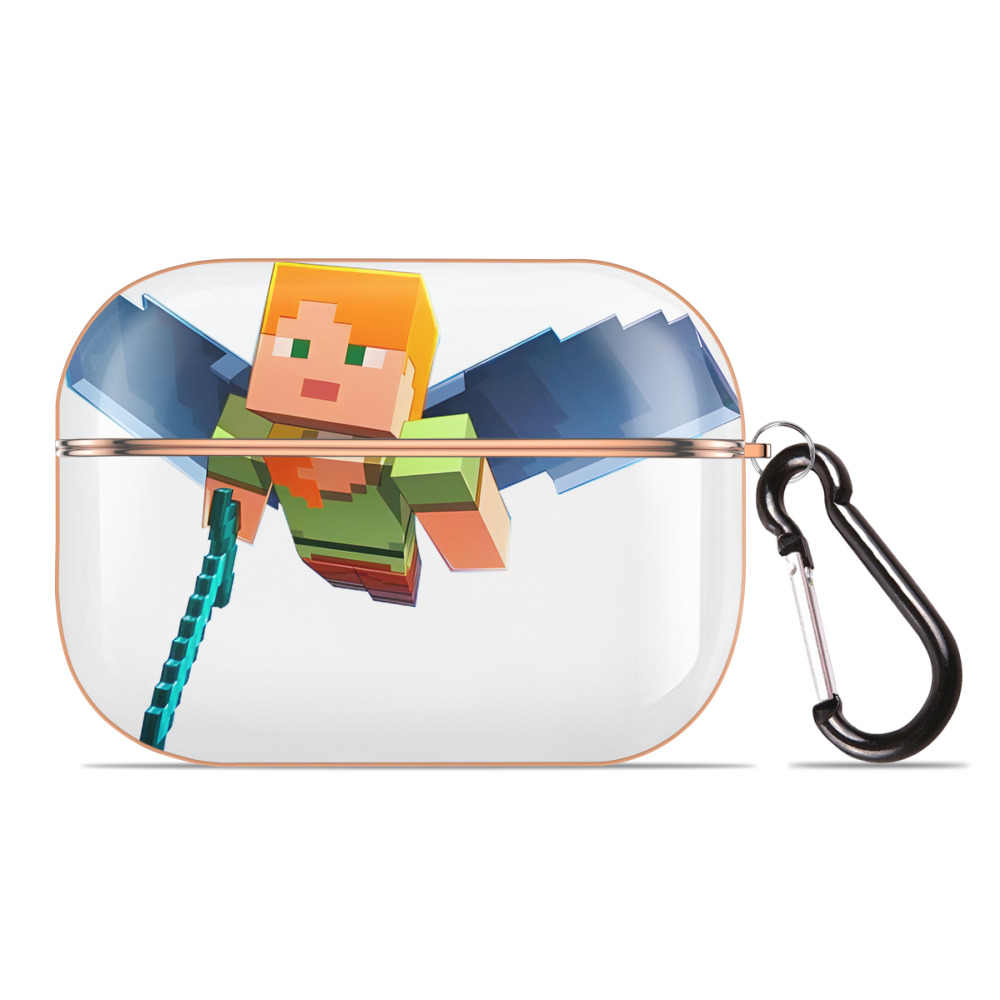 （画像用） マインクラフト ブロックの世界 Minecraft MC Block world 【AirPods Pro用】ハードシェル保護ケース｜耐衝撃・防指紋・カラビナ付き商品仕様