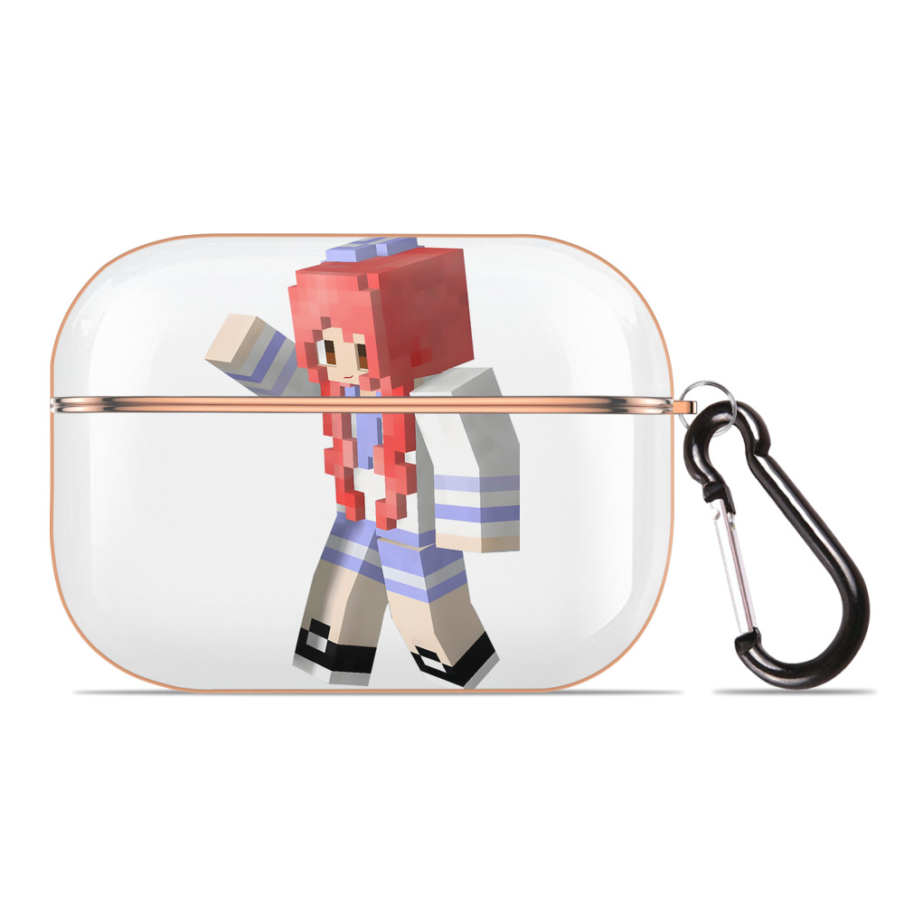 （画像用） マインクラフト ブロックの世界 Minecraft MC Block world 【AirPods Pro用】ハードシェル保護ケース｜耐衝撃・防指紋・カラビナ付き商品仕様