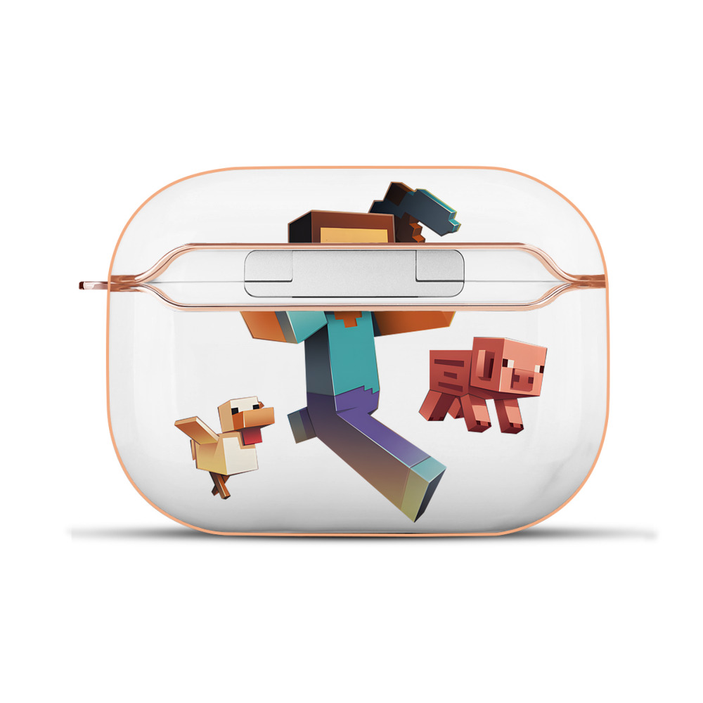 （画像用） マインクラフト ブロックの世界 Minecraft MC Block world 【AirPods Pro用】ハードシェル保護ケース｜耐衝撃・防指紋・カラビナ付き商品仕様
