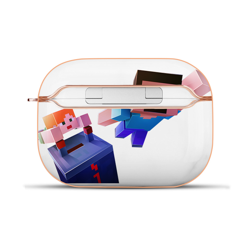 （画像用） マインクラフト ブロックの世界 Minecraft MC Block world 【AirPods Pro用】ハードシェル保護ケース｜耐衝撃・防指紋・カラビナ付き商品仕様