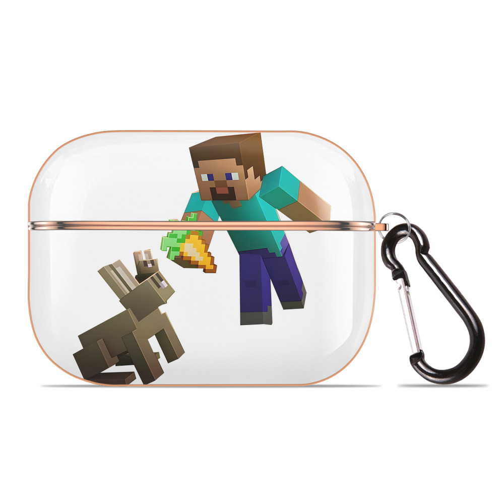 （画像用） マインクラフト ブロックの世界 Minecraft MC Block world 【AirPods Pro用】ハードシェル保護ケース｜耐衝撃・防指紋・カラビナ付き商品仕様