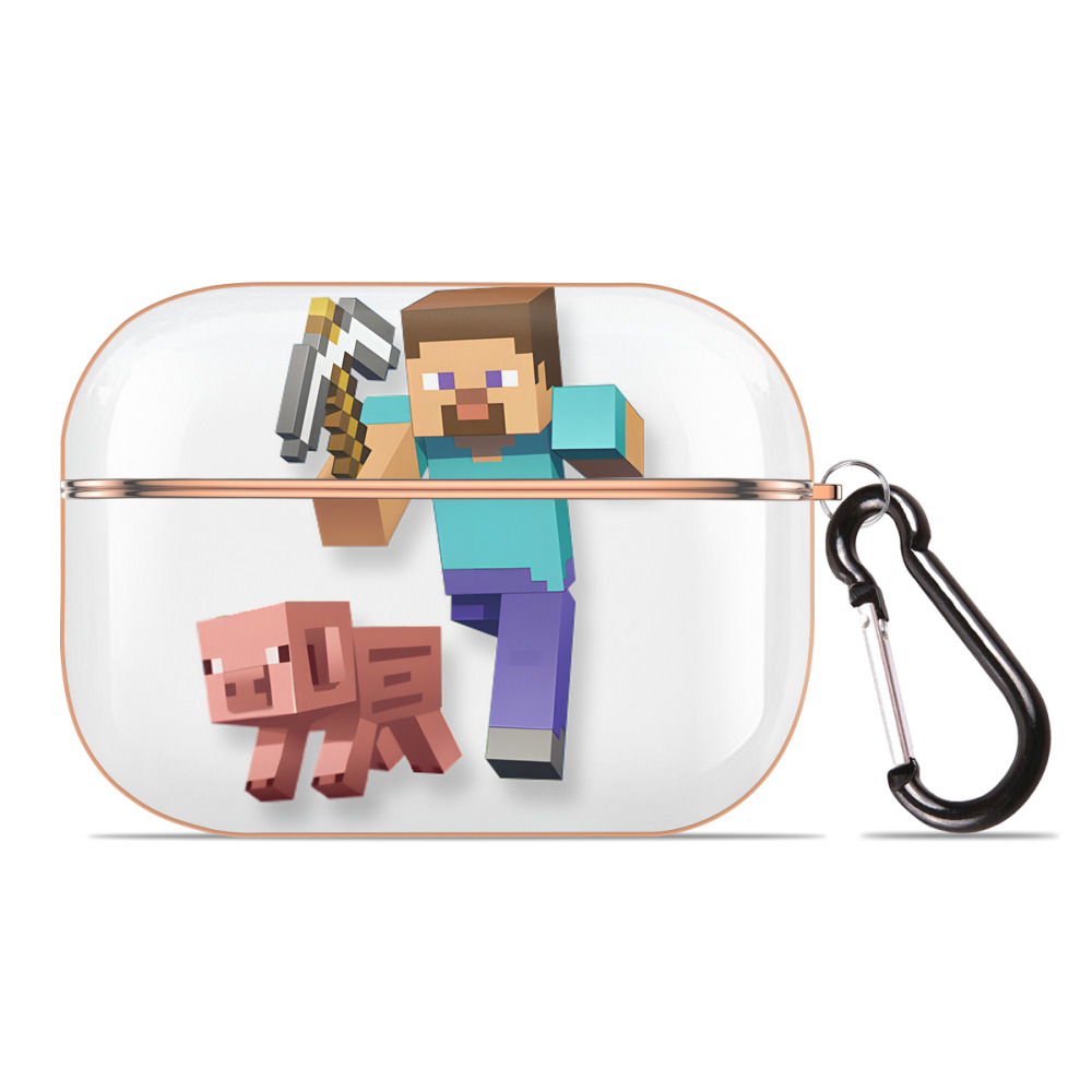 （画像用） マインクラフト ブロックの世界 Minecraft MC Block world 【AirPods Pro用】ハードシェル保護ケース｜耐衝撃・防指紋・カラビナ付き商品仕様