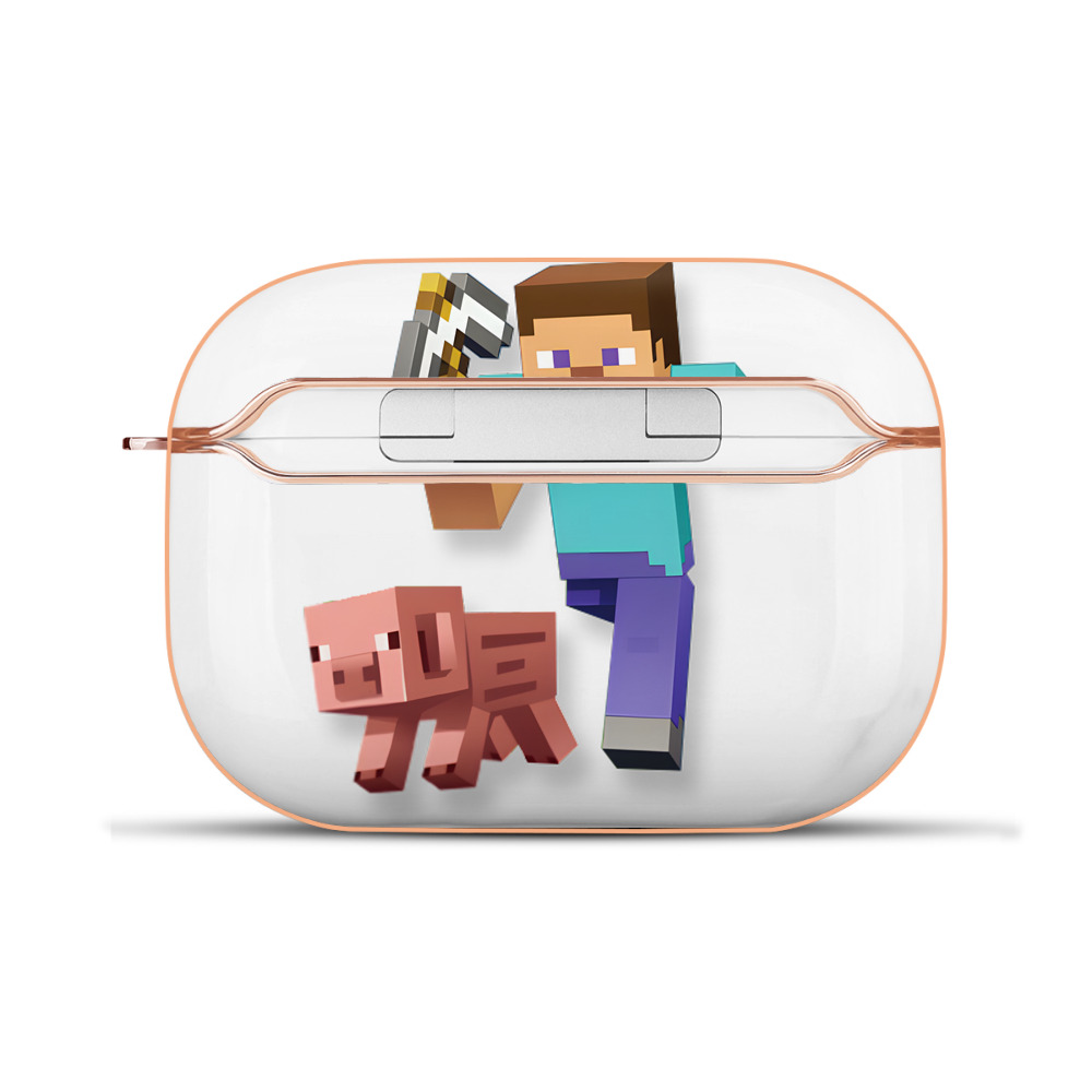 （画像用） マインクラフト ブロックの世界 Minecraft MC Block world 【AirPods Pro用】ハードシェル保護ケース｜耐衝撃・防指紋・カラビナ付き商品仕様