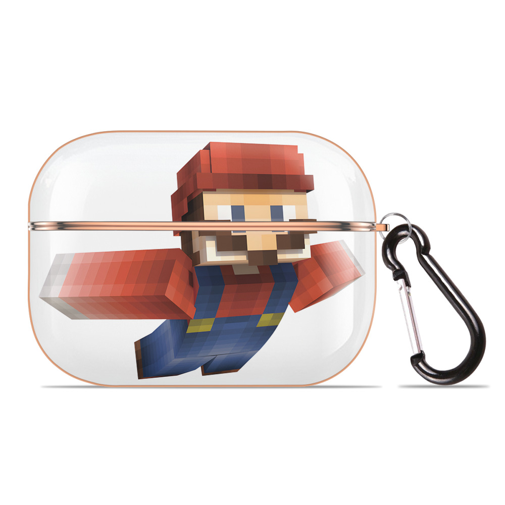 （画像用） マインクラフト ブロックの世界 Minecraft MC Block world 【AirPods Pro用】ハードシェル保護ケース｜耐衝撃・防指紋・カラビナ付き商品仕様