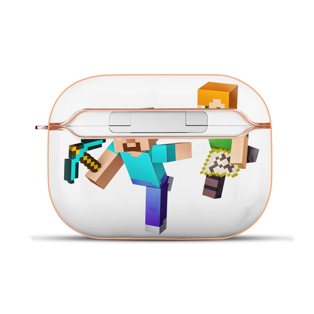 （画像用） マインクラフト ブロックの世界 Minecraft MC Block world 【AirPods Pro用】ハードシェル保護ケース｜耐衝撃・防指紋・カラビナ付き商品仕様