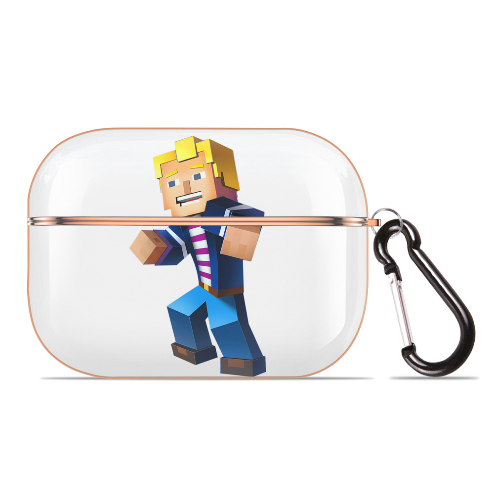 （画像用） マインクラフト ブロックの世界 Minecraft MC Block world 【AirPods Pro用】ハードシェル保護ケース｜耐衝撃・防指紋・カラビナ付き商品仕様
