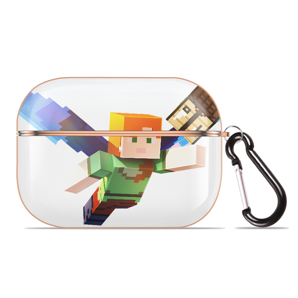 （画像用） マインクラフト ブロックの世界 Minecraft MC Block world 【AirPods Pro用】ハードシェル保護ケース｜耐衝撃・防指紋・カラビナ付き商品仕様