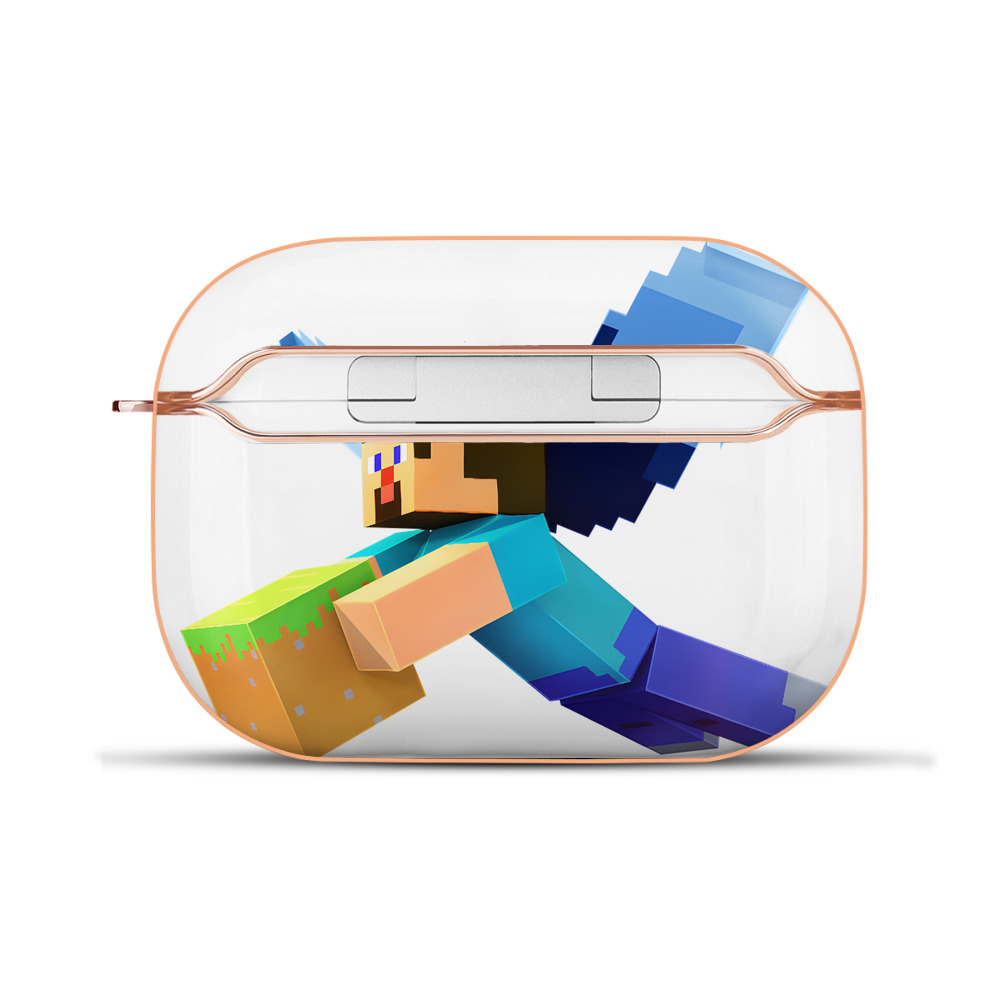 （画像用） マインクラフト ブロックの世界 Minecraft MC Block world 【AirPods Pro用】ハードシェル保護ケース｜耐衝撃・防指紋・カラビナ付き商品仕様
