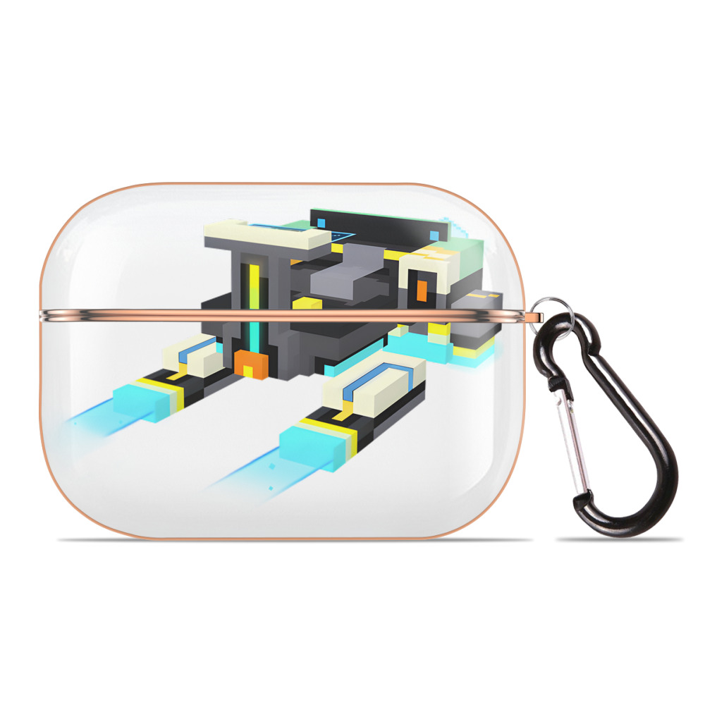 （画像用） マインクラフト ブロックの世界 Minecraft MC Block world 【AirPods Pro用】ハードシェル保護ケース｜耐衝撃・防指紋・カラビナ付き商品仕様