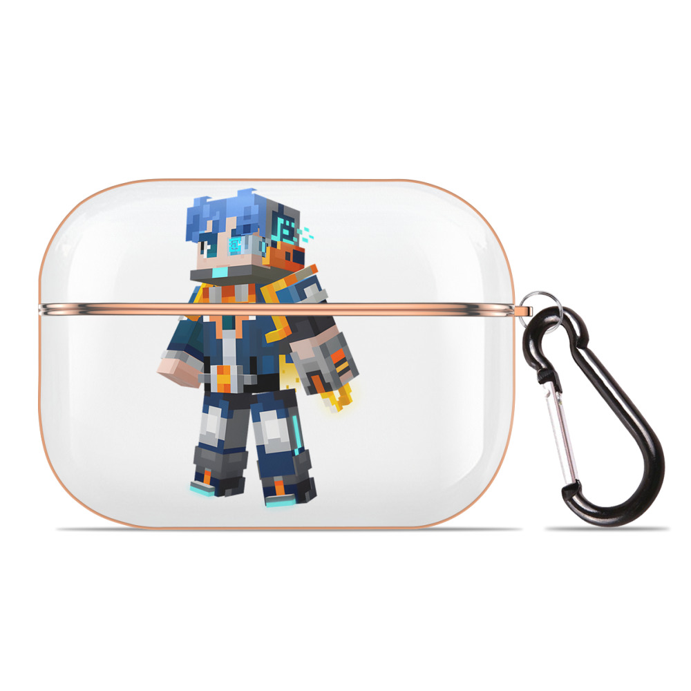 （画像用） マインクラフト ブロックの世界 Minecraft MC Block world 【AirPods Pro用】ハードシェル保護ケース｜耐衝撃・防指紋・カラビナ付き商品仕様