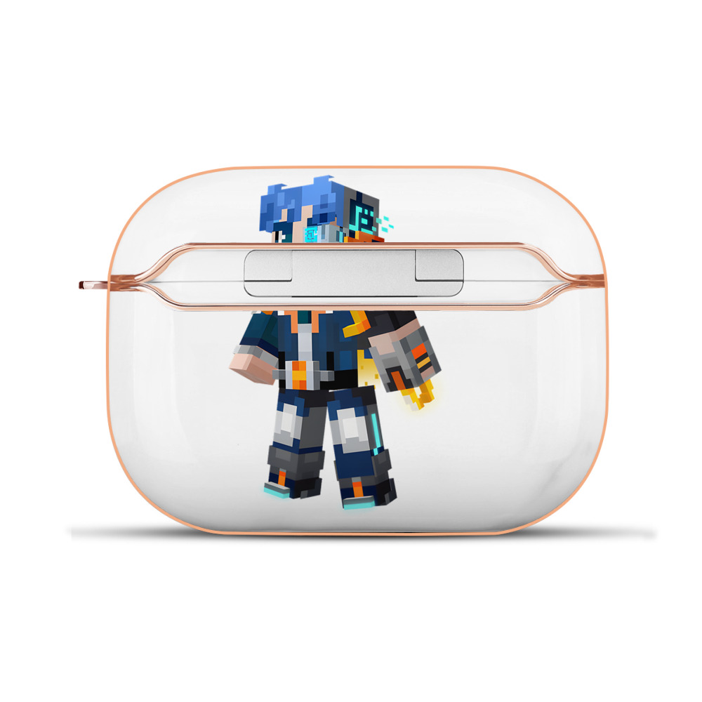 （画像用） マインクラフト ブロックの世界 Minecraft MC Block world 【AirPods Pro用】ハードシェル保護ケース｜耐衝撃・防指紋・カラビナ付き商品仕様