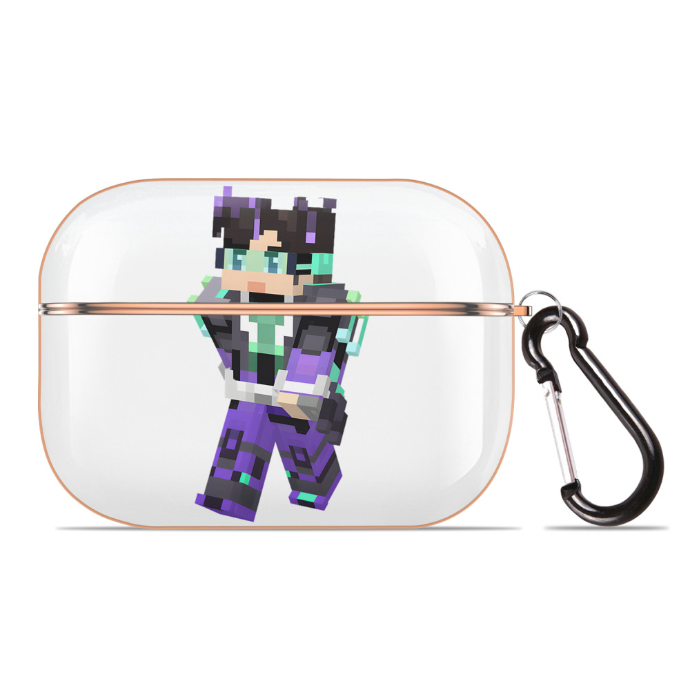 （画像用） マインクラフト ブロックの世界 Minecraft MC Block world 【AirPods Pro用】ハードシェル保護ケース｜耐衝撃・防指紋・カラビナ付き商品仕様