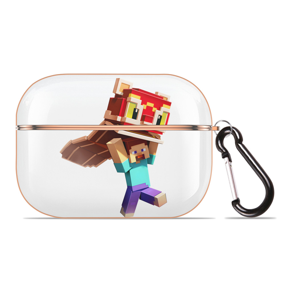 （画像用） マインクラフト ブロックの世界 Minecraft MC Block world 【AirPods Pro用】ハードシェル保護ケース｜耐衝撃・防指紋・カラビナ付き商品仕様