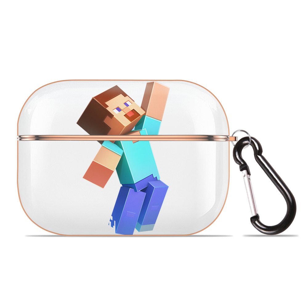 （画像用） マインクラフト ブロックの世界 Minecraft MC Block world 【AirPods Pro用】ハードシェル保護ケース｜耐衝撃・防指紋・カラビナ付き商品仕様