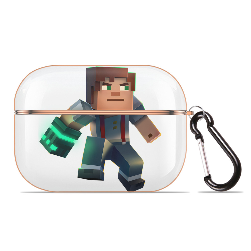 （画像用） マインクラフト ブロックの世界 Minecraft MC Block world 【AirPods Pro用】ハードシェル保護ケース｜耐衝撃・防指紋・カラビナ付き商品仕様