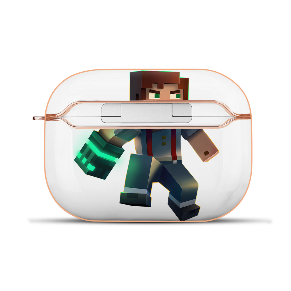 （画像用） マインクラフト ブロックの世界 Minecraft MC Block world 【AirPods Pro用】ハードシェル保護ケース｜耐衝撃・防指紋・カラビナ付き商品仕様